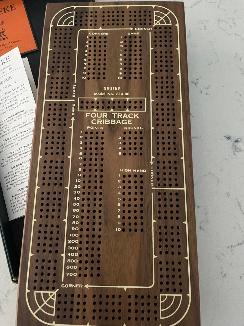 Four-Track Cribbage Board - Brown - Picture 5 of 8
